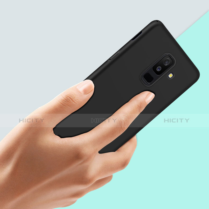 Handyhülle Hülle Kunststoff Schutzhülle Matt M02 für Samsung Galaxy A6 Plus (2018) Schwarz groß