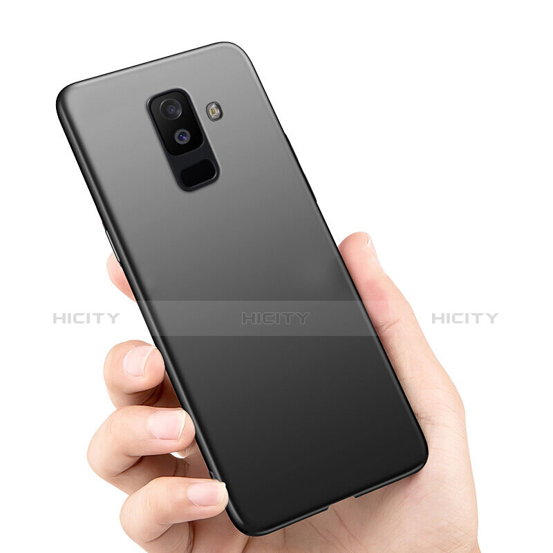 Handyhülle Hülle Kunststoff Schutzhülle Matt M02 für Samsung Galaxy A6 Plus (2018) Schwarz groß