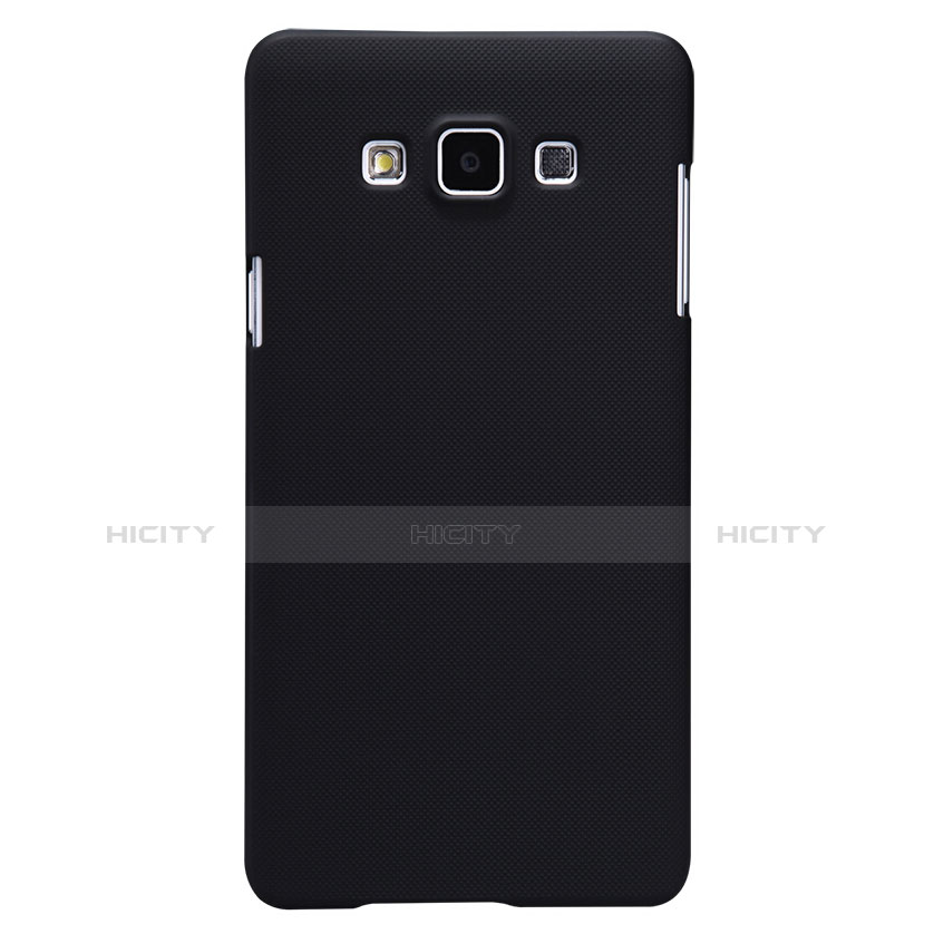Handyhülle Hülle Kunststoff Schutzhülle Matt M02 für Samsung Galaxy A7 Duos SM-A700F A700FD Schwarz groß