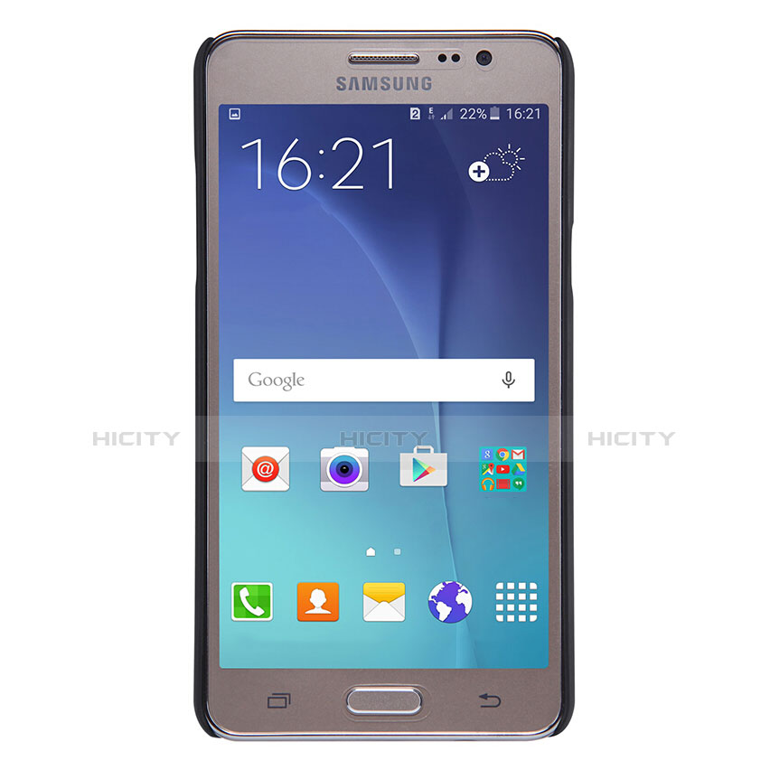 Handyhülle Hülle Kunststoff Schutzhülle Matt M02 für Samsung Galaxy On5 G550FY Schwarz groß