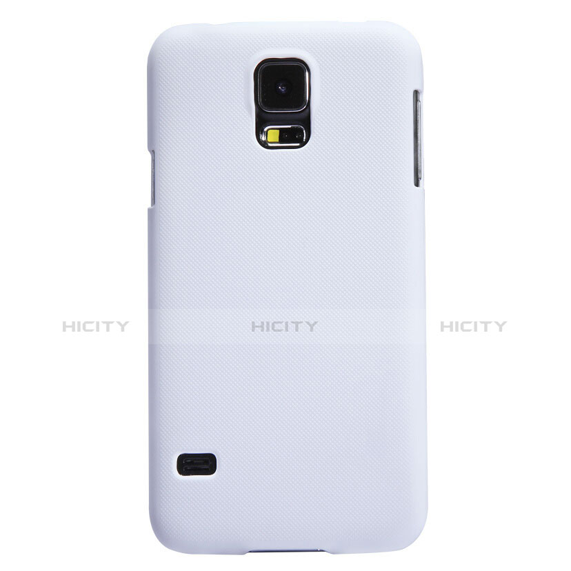 Handyhülle Hülle Kunststoff Schutzhülle Matt M02 für Samsung Galaxy S5 G900F G903F Weiß groß