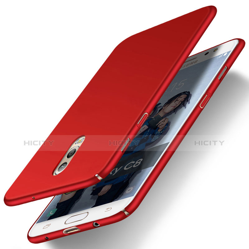 Handyhülle Hülle Kunststoff Schutzhülle Matt M03 für Samsung Galaxy J7 Plus Rot