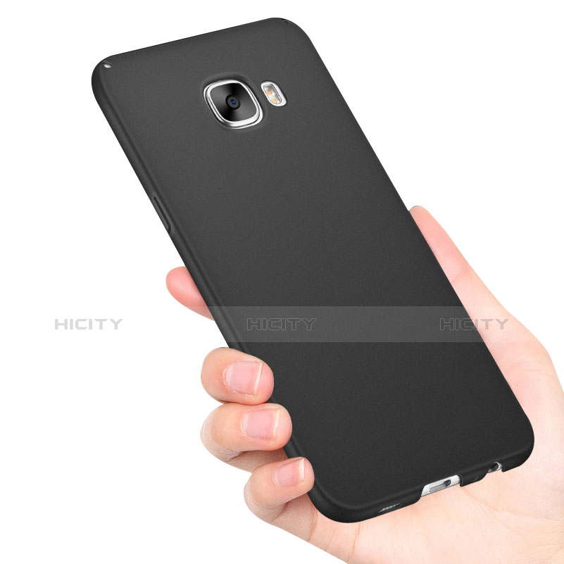 Handyhülle Hülle Kunststoff Schutzhülle Matt M04 für Samsung Galaxy C5 SM-C5000 Schwarz groß