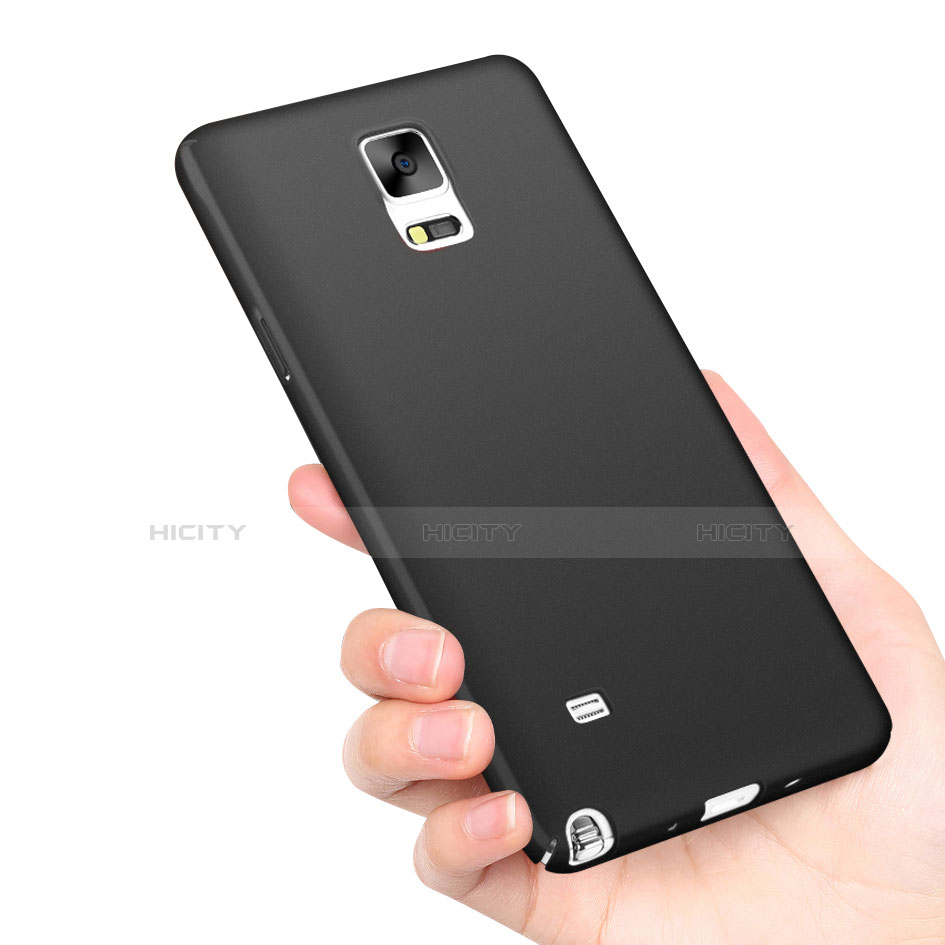 Handyhülle Hülle Kunststoff Schutzhülle Matt M04 für Samsung Galaxy Note 4 Duos N9100 Dual SIM Schwarz groß