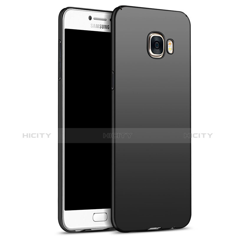 Handyhülle Hülle Kunststoff Schutzhülle Matt M05 für Samsung Galaxy C7 SM-C7000 Schwarz Plus