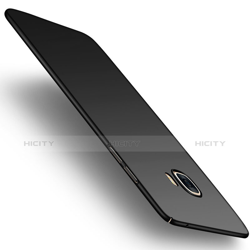 Handyhülle Hülle Kunststoff Schutzhülle Matt M05 für Samsung Galaxy C7 SM-C7000 Schwarz groß