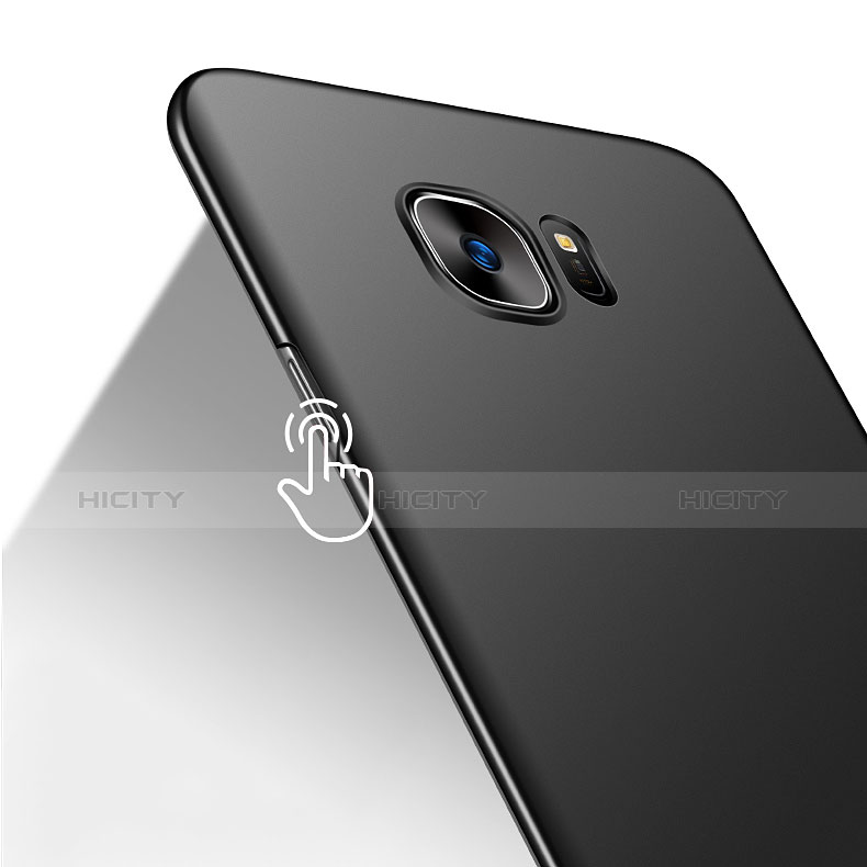 Handyhülle Hülle Kunststoff Schutzhülle Matt M08 für Samsung Galaxy S7 Edge G935F Schwarz groß