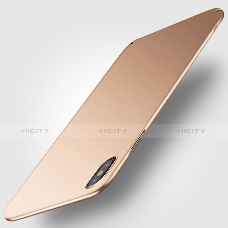 Handyhülle Hülle Kunststoff Schutzhülle Matt M10 für Apple iPhone Xs Max Gold groß