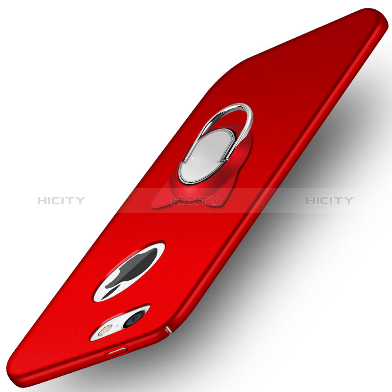 Handyhülle Hülle Kunststoff Schutzhülle Matt mit Fingerring Ständer A01 für Apple iPhone 5 Rot