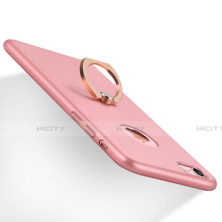 Handyhülle Hülle Kunststoff Schutzhülle Matt mit Fingerring Ständer A01 für Apple iPhone SE3 (2022) Rosa groß