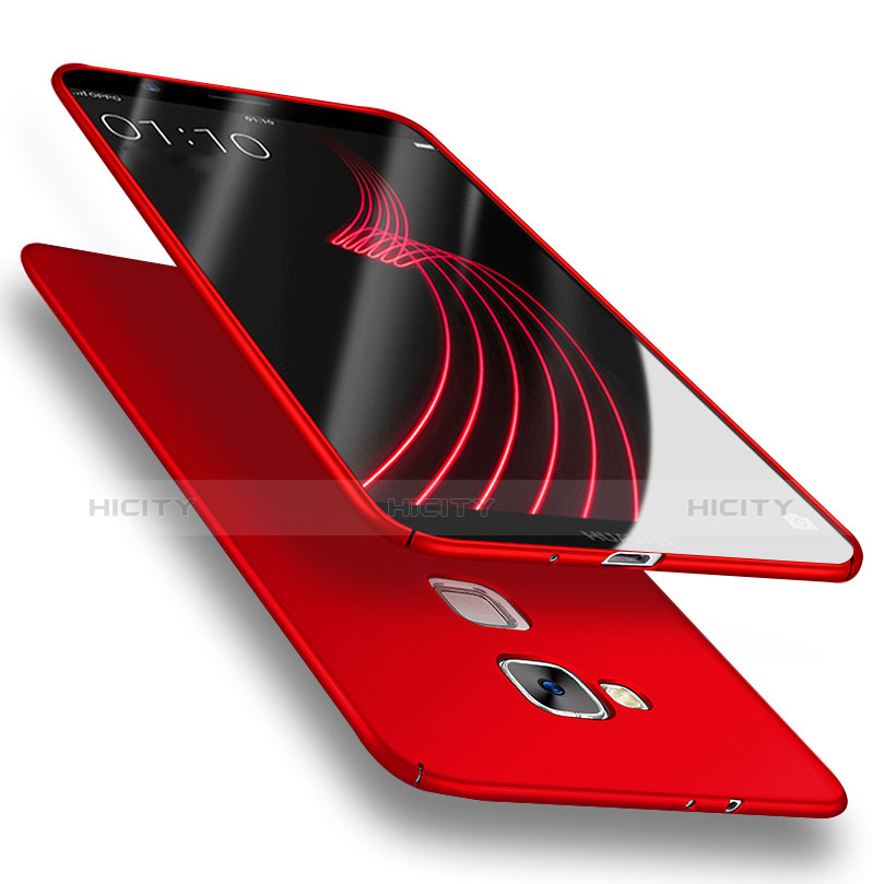 Handyhülle Hülle Kunststoff Schutzhülle Matt mit Fingerring Ständer A02 für Huawei Mate 7 Rot