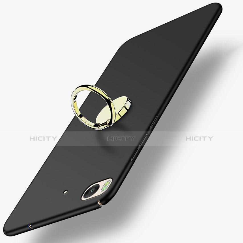 Handyhülle Hülle Kunststoff Schutzhülle Matt mit Fingerring Ständer A02 für Xiaomi Mi 5S 4G Schwarz