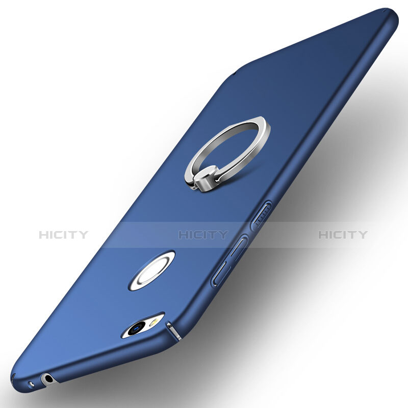 Handyhülle Hülle Kunststoff Schutzhülle Matt mit Fingerring Ständer A03 für Huawei GR3 (2017) Blau Plus