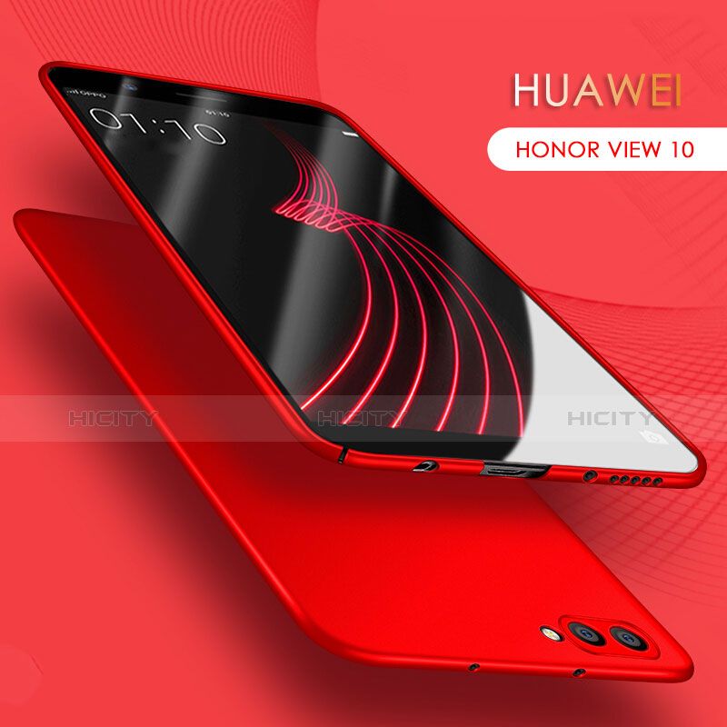 Handyhülle Hülle Kunststoff Schutzhülle Matt mit Fingerring Ständer A03 für Huawei Honor View 10 Rot