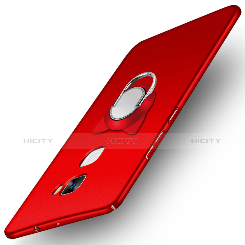 Handyhülle Hülle Kunststoff Schutzhülle Matt mit Fingerring Ständer A03 für Huawei Mate S Rot Plus