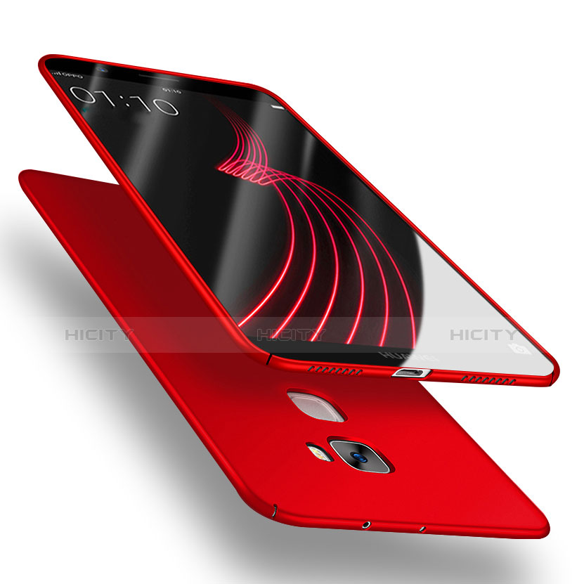 Handyhülle Hülle Kunststoff Schutzhülle Matt mit Fingerring Ständer A03 für Huawei Mate S Rot groß