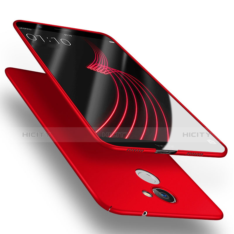 Handyhülle Hülle Kunststoff Schutzhülle Matt mit Fingerring Ständer A05 für Huawei Enjoy 7 Plus Rot groß