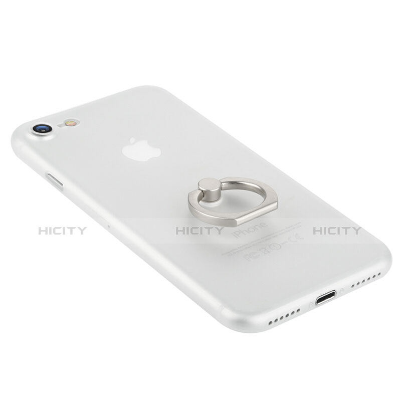 Handyhülle Hülle Kunststoff Schutzhülle Matt mit Fingerring Ständer F01 für Apple iPhone 8 Weiß Plus