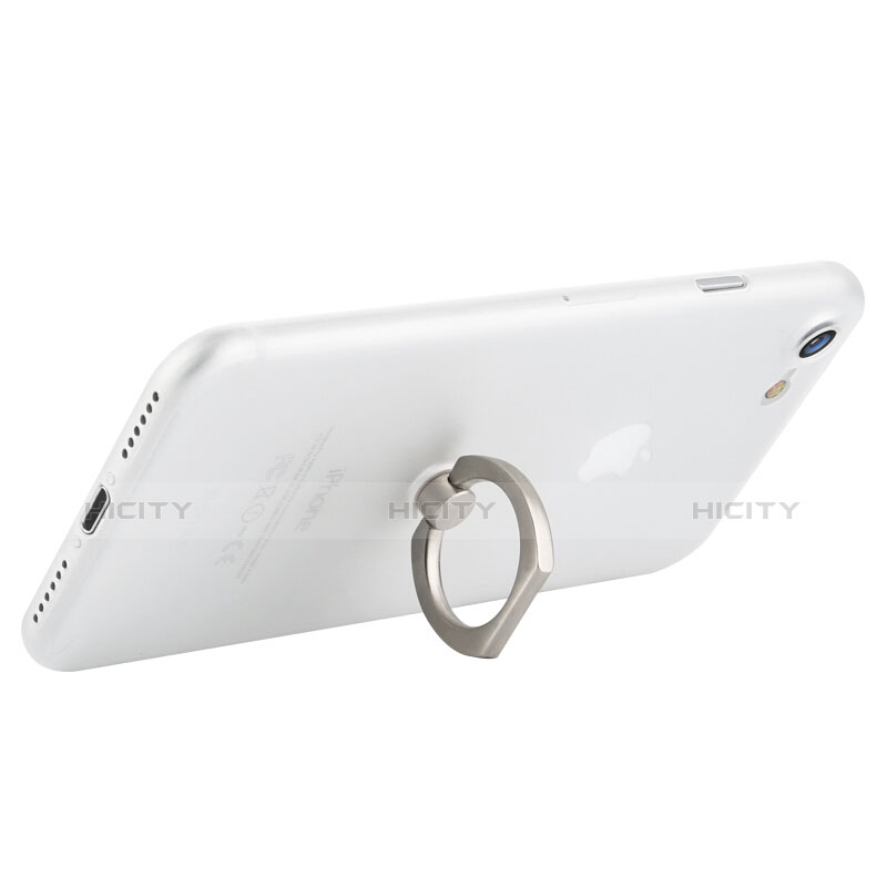 Handyhülle Hülle Kunststoff Schutzhülle Matt mit Fingerring Ständer F01 für Apple iPhone 8 Weiß groß