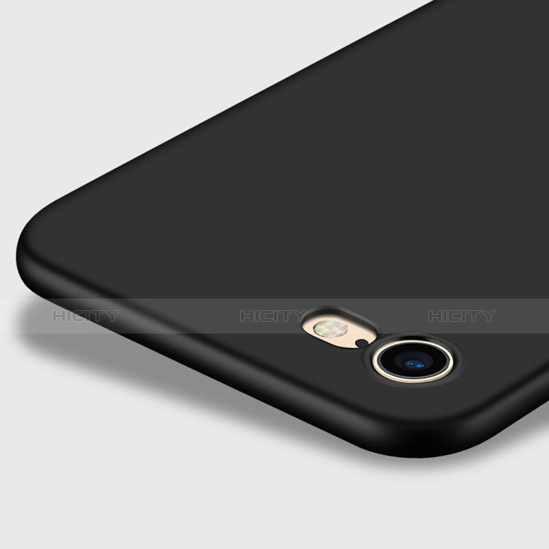 Handyhülle Hülle Kunststoff Schutzhülle Matt mit Fingerring Ständer für Apple iPhone 8 Schwarz groß