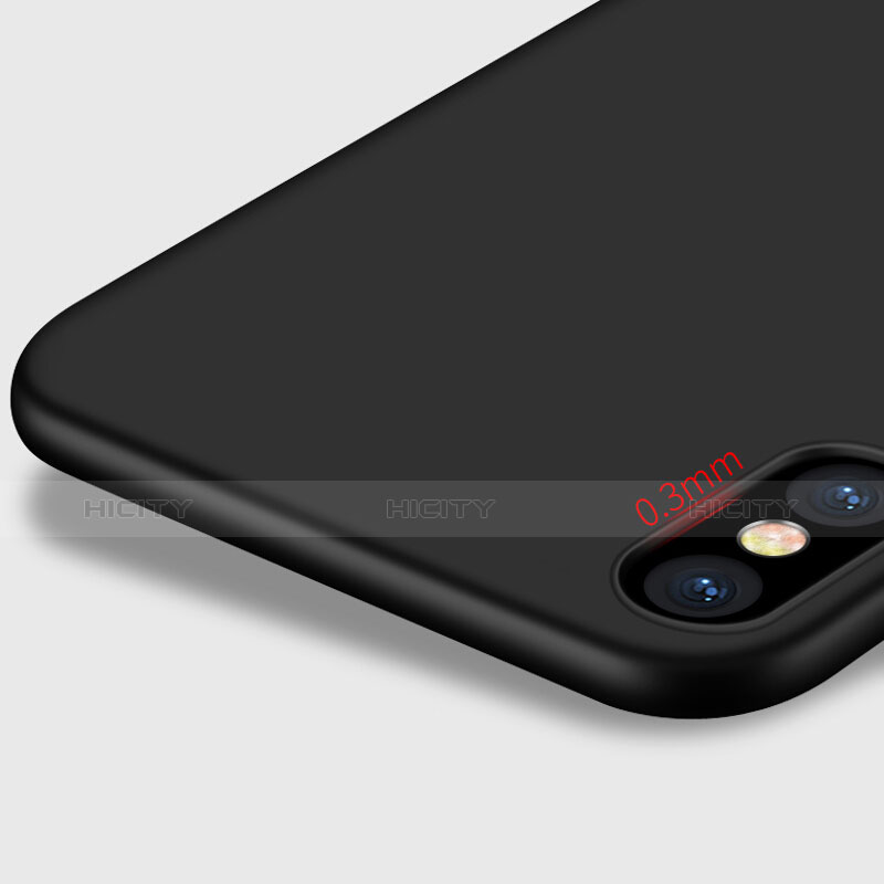 Handyhülle Hülle Kunststoff Schutzhülle Matt mit Fingerring Ständer für Apple iPhone X Schwarz groß