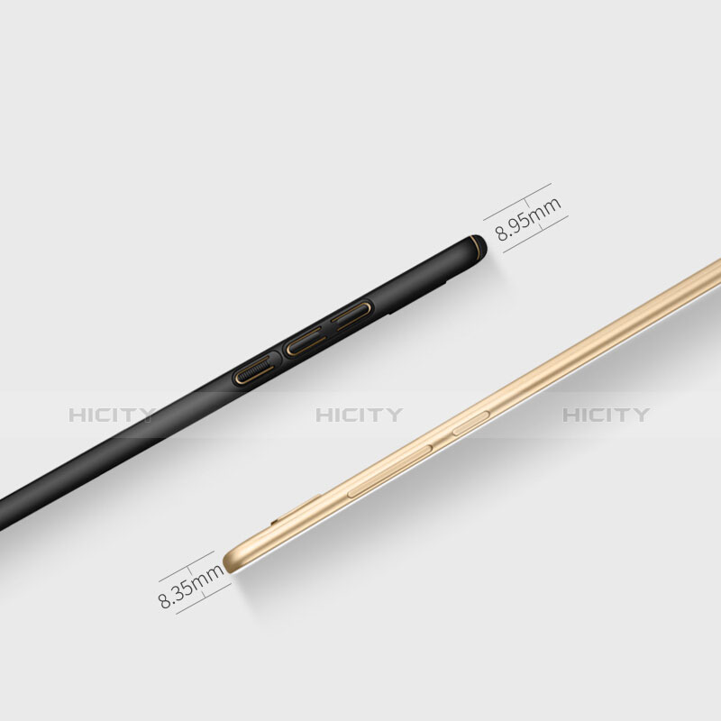 Handyhülle Hülle Kunststoff Schutzhülle Matt mit Fingerring Ständer für Huawei Enjoy 7 Plus Schwarz groß