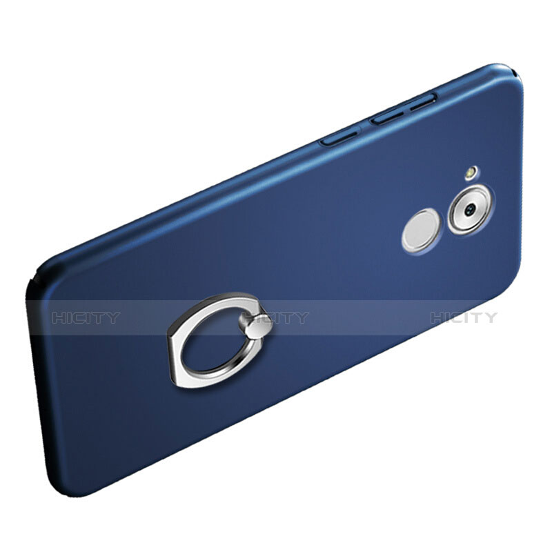 Handyhülle Hülle Kunststoff Schutzhülle Matt mit Fingerring Ständer für Huawei Honor 6C Blau groß