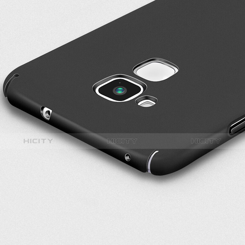 Handyhülle Hülle Kunststoff Schutzhülle Matt mit Fingerring Ständer für Huawei Honor 7 Lite Schwarz