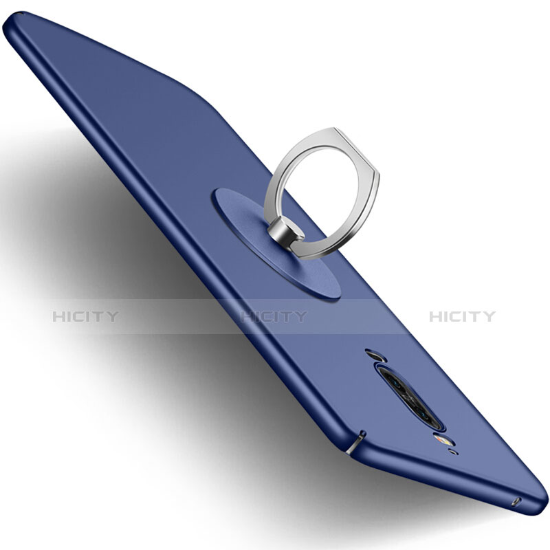 Handyhülle Hülle Kunststoff Schutzhülle Matt mit Fingerring Ständer für Huawei Mate 9 Pro Blau Plus