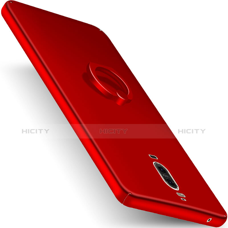 Handyhülle Hülle Kunststoff Schutzhülle Matt mit Fingerring Ständer für Huawei Mate 9 Pro Rot Plus