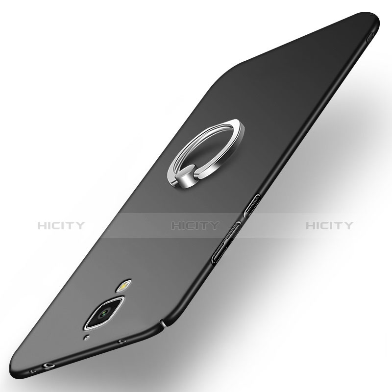 Handyhülle Hülle Kunststoff Schutzhülle Matt mit Fingerring Ständer für Xiaomi Mi 4 LTE Schwarz groß