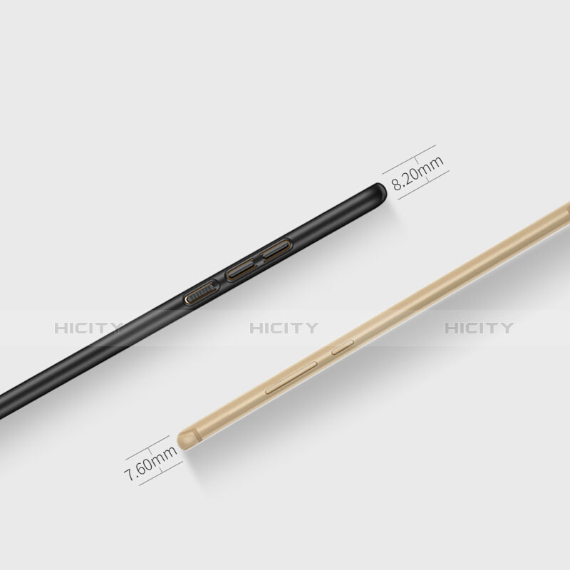 Handyhülle Hülle Kunststoff Schutzhülle Matt mit Fingerring Ständer für Xiaomi Mi Max 2 Schwarz groß