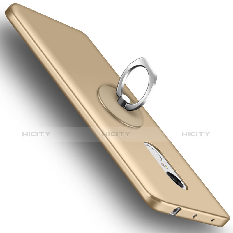 Handyhülle Hülle Kunststoff Schutzhülle Matt mit Fingerring Ständer für Xiaomi Redmi Note 4X High Edition Gold Plus