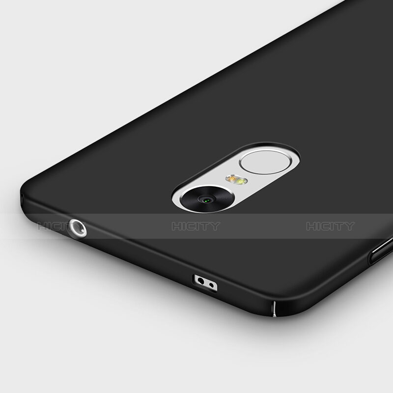 Handyhülle Hülle Kunststoff Schutzhülle Matt mit Fingerring Ständer für Xiaomi Redmi Note 4X Schwarz groß