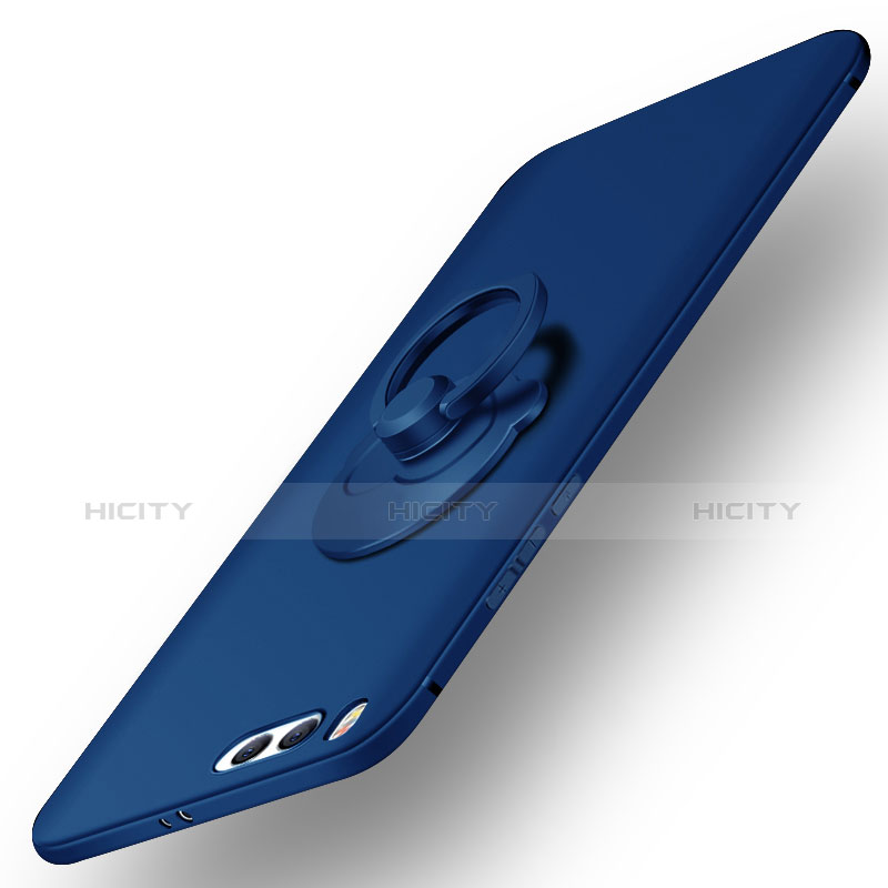Handyhülle Hülle Kunststoff Schutzhülle Matt mit Fingerring Ständer R01 für Xiaomi Mi 6 Blau Plus