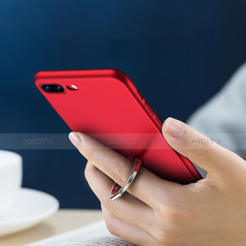 Handyhülle Hülle Kunststoff Schutzhülle Matt mit Fingerring Ständer R02 für Apple iPhone Xs Max Rot groß