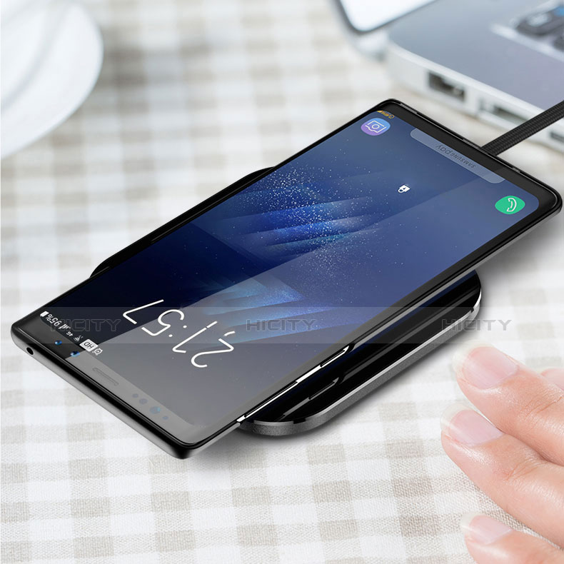 Handyhülle Hülle Kunststoff Schutzhülle Matt mit Magnetisch Fingerring Ständer für Samsung Galaxy Note 9 Schwarz groß