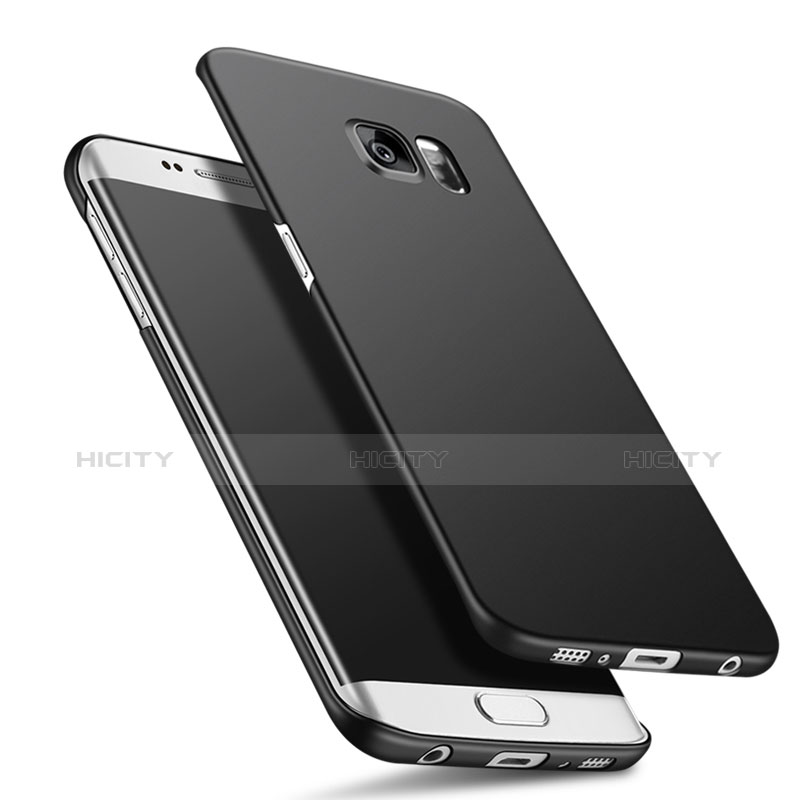 Handyhülle Hülle Kunststoff Schutzhülle Matt Q02 für Samsung Galaxy S6 Edge+ Plus SM-G928F Schwarz Plus