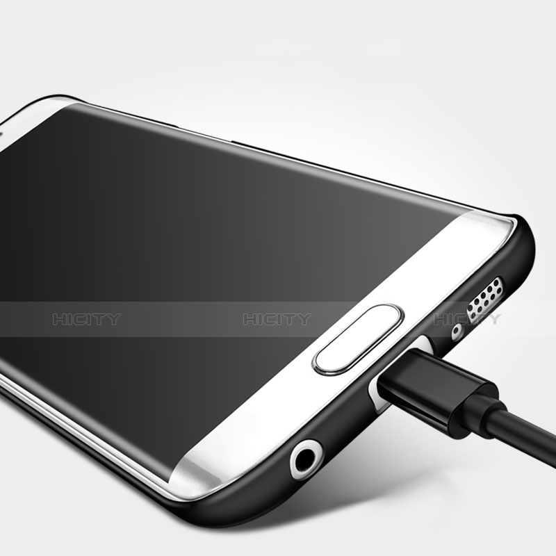 Handyhülle Hülle Kunststoff Schutzhülle Matt Q02 für Samsung Galaxy S6 Edge+ Plus SM-G928F Schwarz