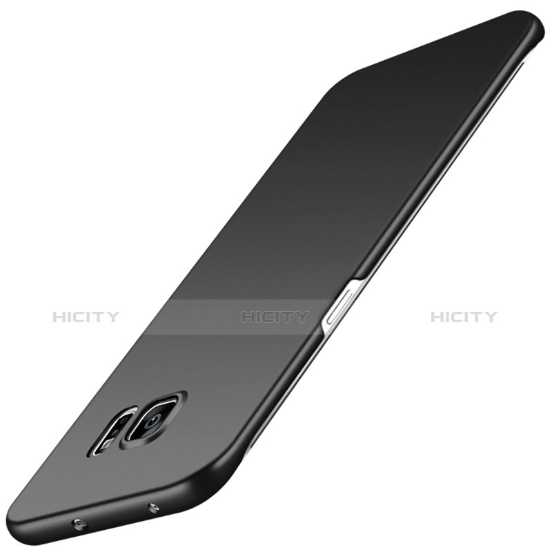 Handyhülle Hülle Kunststoff Schutzhülle Matt Q02 für Samsung Galaxy S6 Edge+ Plus SM-G928F Schwarz groß