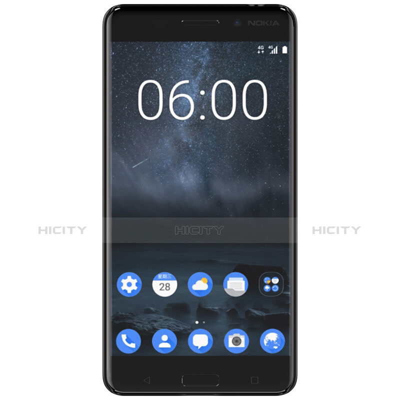 Handyhülle Hülle Kunststoff Schutzhülle Matt R01 für Nokia 6 Schwarz groß