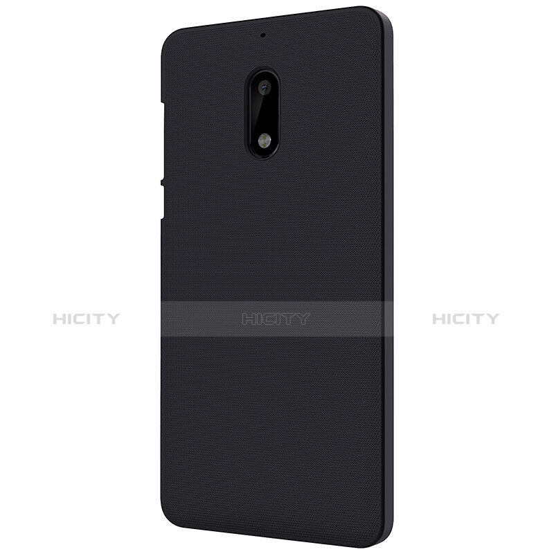 Handyhülle Hülle Kunststoff Schutzhülle Matt R01 für Nokia 6 Schwarz groß