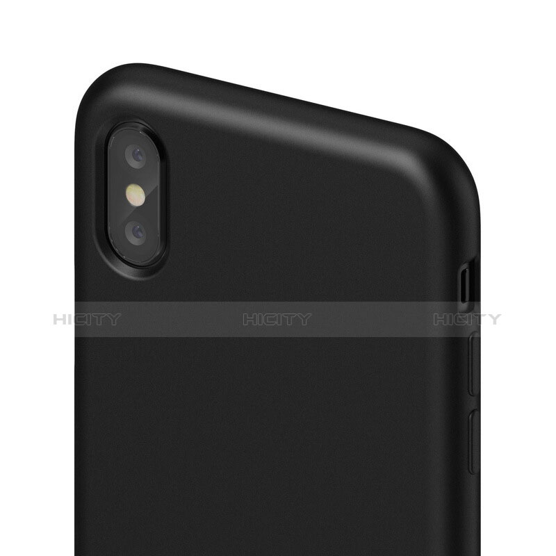 Handyhülle Hülle Kunststoff Schutzhülle Matt S01 für Apple iPhone Xs Schwarz groß