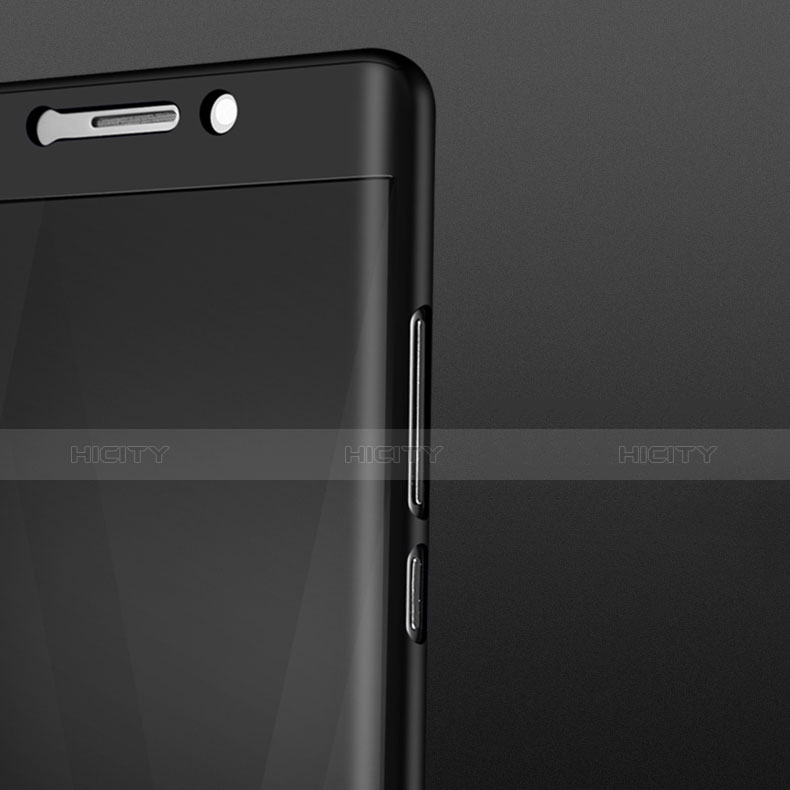 Handyhülle Hülle Kunststoff Schutzhülle Matt Vorder und Rückseite 360 Grad für Xiaomi Mi Note 2 Special Edition Schwarz groß
