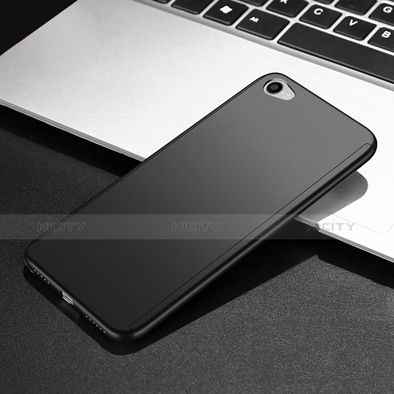 Handyhülle Hülle Kunststoff Schutzhülle Matt Vorder und Rückseite 360 Grad für Xiaomi Redmi Note 5A Standard Edition Schwarz groß
