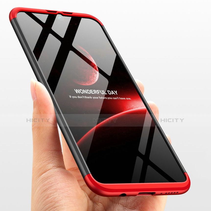 Handyhülle Hülle Kunststoff Schutzhülle Matt Vorder und Rückseite 360 Grad mit Magnetisch Fingerring Ständer für Huawei Enjoy 9 Plus Rot und Schwarz groß