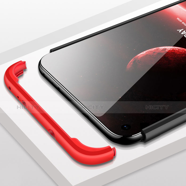 Handyhülle Hülle Kunststoff Schutzhülle Matt Vorder und Rückseite 360 Grad Q01 für Huawei Honor V20 Rot und Schwarz groß