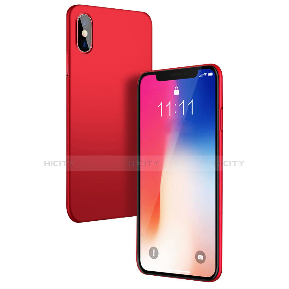 Handyhülle Hülle Kunststoff Schutzhülle Matt W01 für Apple iPhone Xs Rot Plus