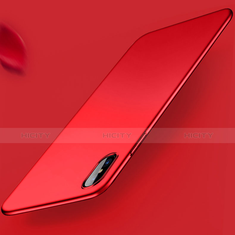 Handyhülle Hülle Kunststoff Schutzhülle Matt W01 für Apple iPhone Xs Rot groß