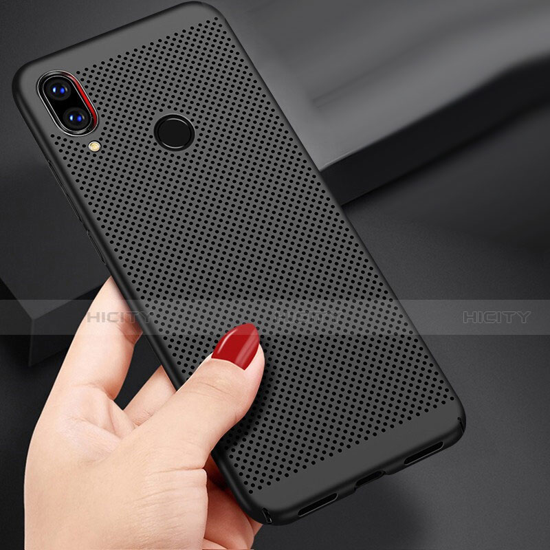 Handyhülle Hülle Kunststoff Schutzhülle Punkte Loch für Xiaomi Redmi Note 7 Schwarz Plus